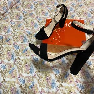 Black Suede Heels Size 8